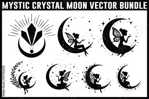 Mystic Moon & Crystal Dream vector Set