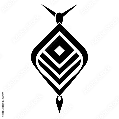 Art Deco Pendant Silhouette with Geometric Design, Vintage Jewelry Elegance