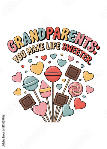 Typography T-Shirt Design On Happy Grandparents Day Quote