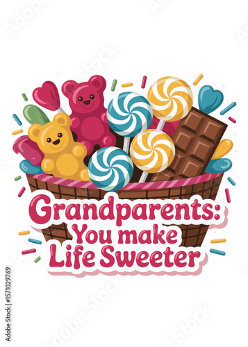 Typography T-Shirt Design On Happy Grandparents Day Quote