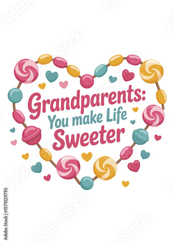 Typography T-Shirt Design On Happy Grandparents Day Quote