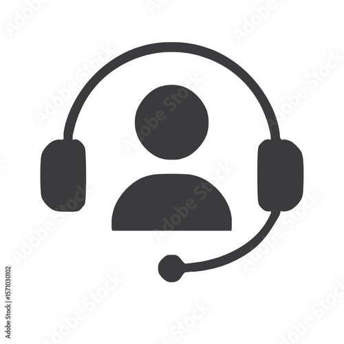 Customer Service icon vector isolated headphone
