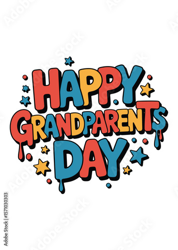 Typography T-Shirt Design On Happy Grandparents Day Quote