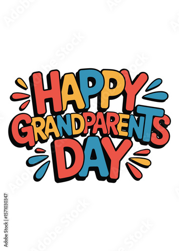 Typography T-Shirt Design On Happy Grandparents Day Quote