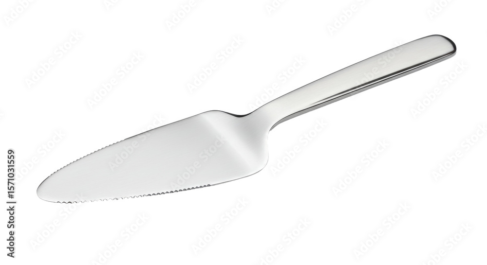 Fototapeta premium Elegant Silver Cake Server Isolated.