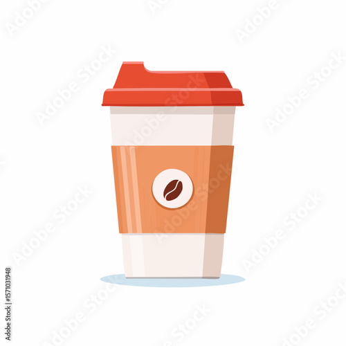 Fresh takeaway coffee graphic perfect for café menus, branding, and promotional materials with its charming and modern design.