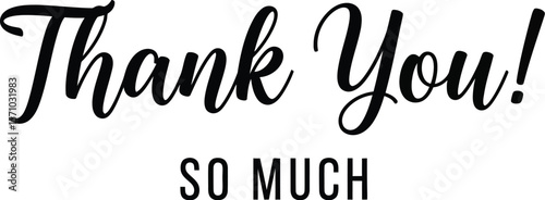 A thank you message with cursive and block letters on white paper