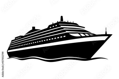 cruise ship isolated on white