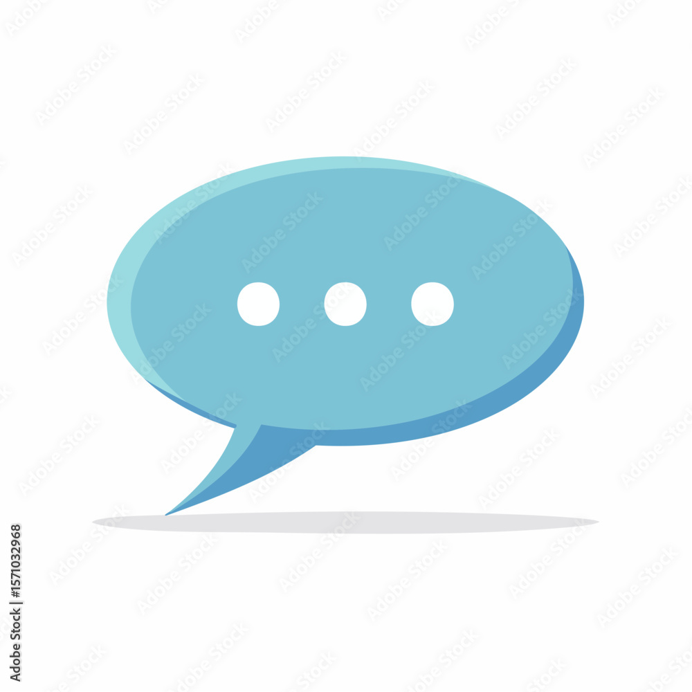 Fototapeta premium A simple blue speech bubble graphic for messaging applications or social media, ideal for chat logos and interface elements.
