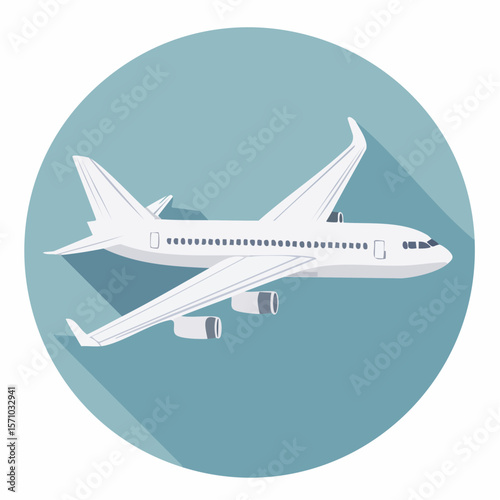 An airplane soars against a serene blue backdrop, perfect for travel agencies or airline companies aiming for a clean design.