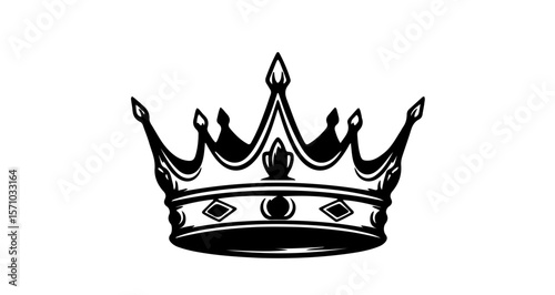 Royal crown king queen prince princess tiara monarchy coronation regal power symbol vector illustration