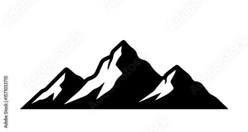 Mountain range silhouette vector illustration for outdoor adventure and nature landscape designs and prints