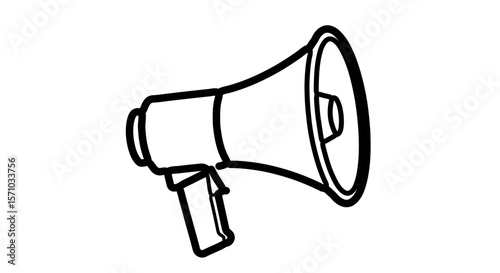 Megaphone bullhorn speaker loud announcement voice communication message attention graphic vector icon 100c