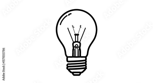 Light bulb drawing idea inspiration creative innovation solution sketch vector isolated design element art
