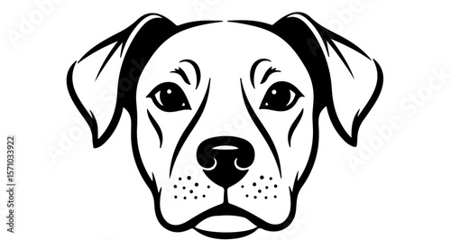 Dog head vector illustration of a cute domestic animal face for pet lovers and graphic designers use case 100