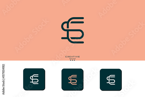 SET of CS, SC, C, S, Abstract Letters Logo Monogram