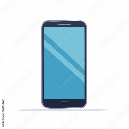 Modern smartphone flat design drawing, perfect for mobile app design or promotional material, showcasing device technology.