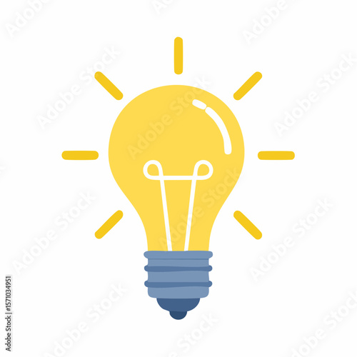 Simple lightbulb design showcasing illumination and creativity for concept and educational projects, perfect for adding a bright idea to your designs.