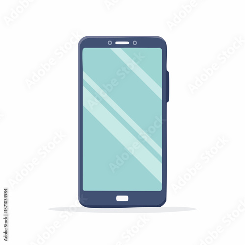 Modern smartphone design featuring a clean blue screen, ideal for app mockups or mobile technology presentations offering scalability.