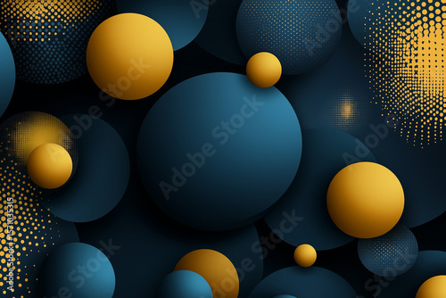 Abstract of spheres, composition with geometric shapes, modern background design