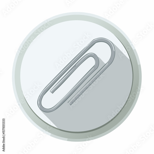Stylized paperclip graphic featuring a modern design with soft shadows, perfect for enhancing presentations or office-themed projects.