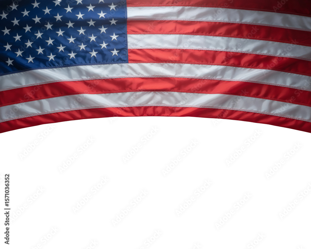 Fototapeta premium Neatly Draped United States Flag Showcasing Its Vibrant Colors and Iconic Design, with Ample Copy Space