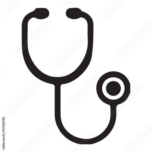  Stethoscope Vector Icon - Medical And Healthcare Symbol Silhouette Design