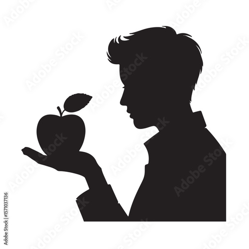 Silhouette of Person Holding Apple - Knowledge, Choice And Temptation Symbolism