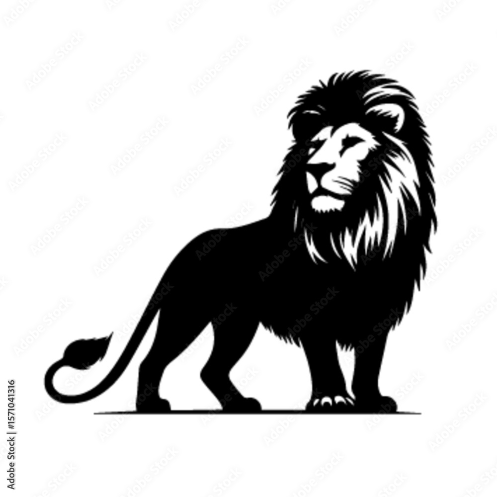 Fototapeta premium Lion No 19 – Regal Roaring Lion Vector with Majestic Power