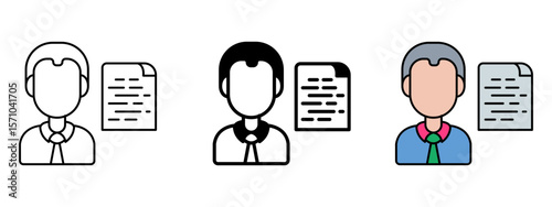 Financial Advice Icon – Line, Glyph, and Fill Icon Set