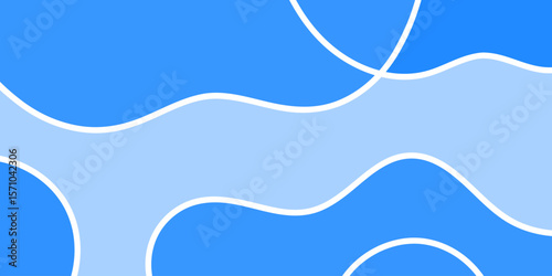 Abstract background with layered shapes of varying shades of blue, outlined in white