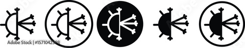 Hot and cold icons set in black