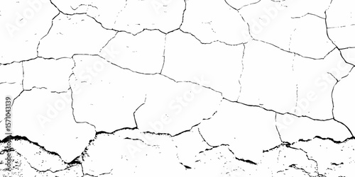 white textured wall with cracks and brick foundation, creating a distressed and some dark spots, textured appearance. it looks aged