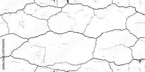 white textured wall with cracks and brick foundation, creating a distressed and some dark spots, textured appearance. it looks aged	