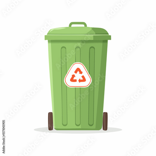 trash can with recycle sign