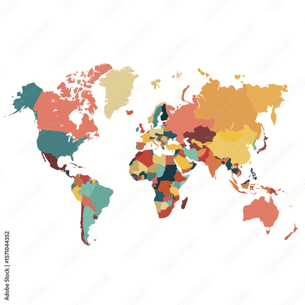 Obraz premium world map isolated in White Background, world map vector, Flat lay vector illustration