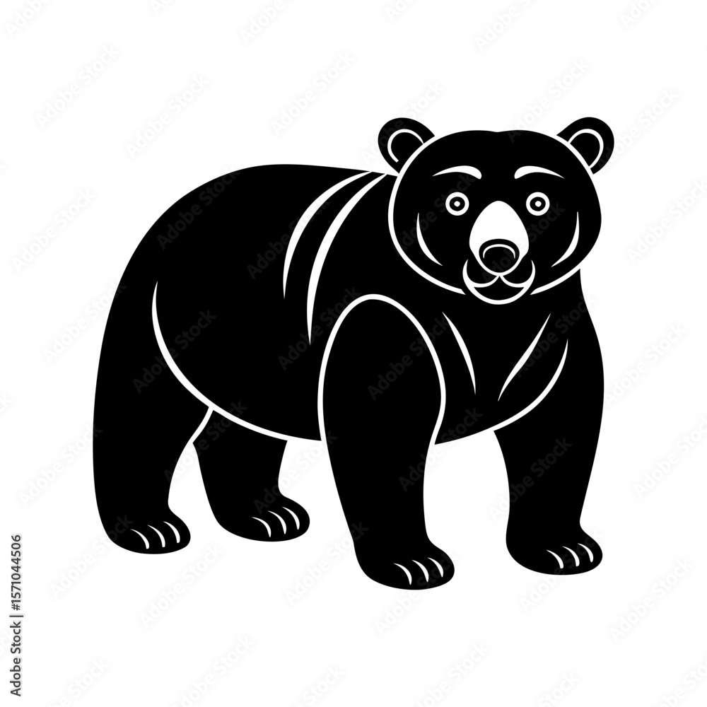 Fototapeta premium Bear clipart on white background vector illustration