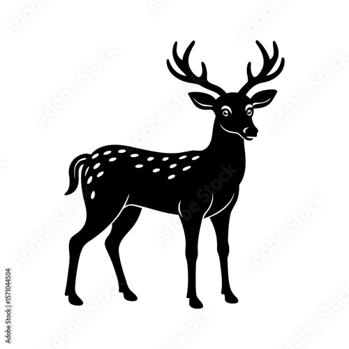 A stylized simplistic illustration of a deer with vector illustration