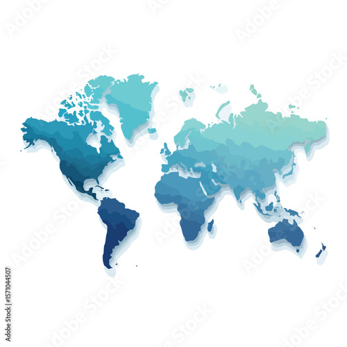 world map isolated in White Background, world map vector, Flat lay vector illustration