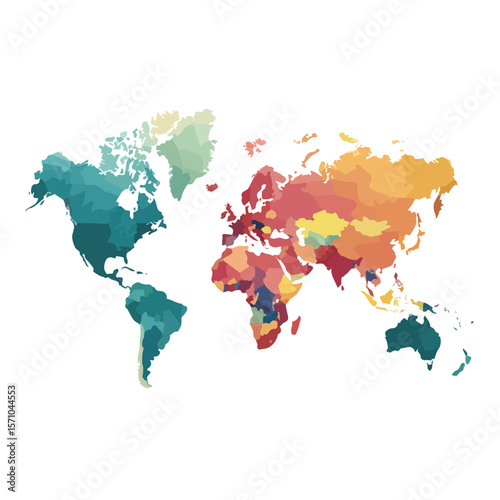 world map isolated in White Background, world map vector, Flat lay vector illustration