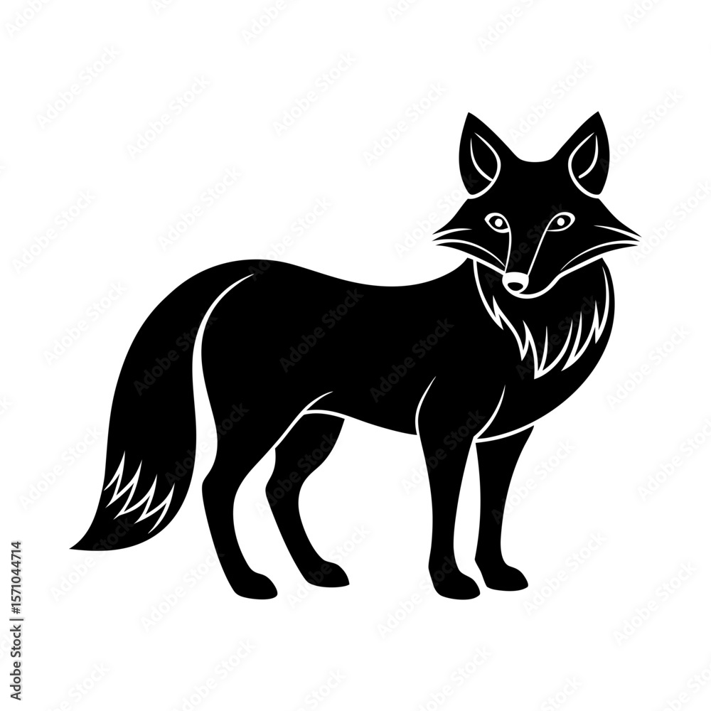 Fototapeta premium Fox clipart on white background vector illustration