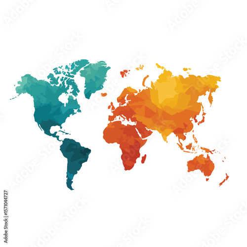 world map isolated in White Background, world map vector, Flat lay vector illustration