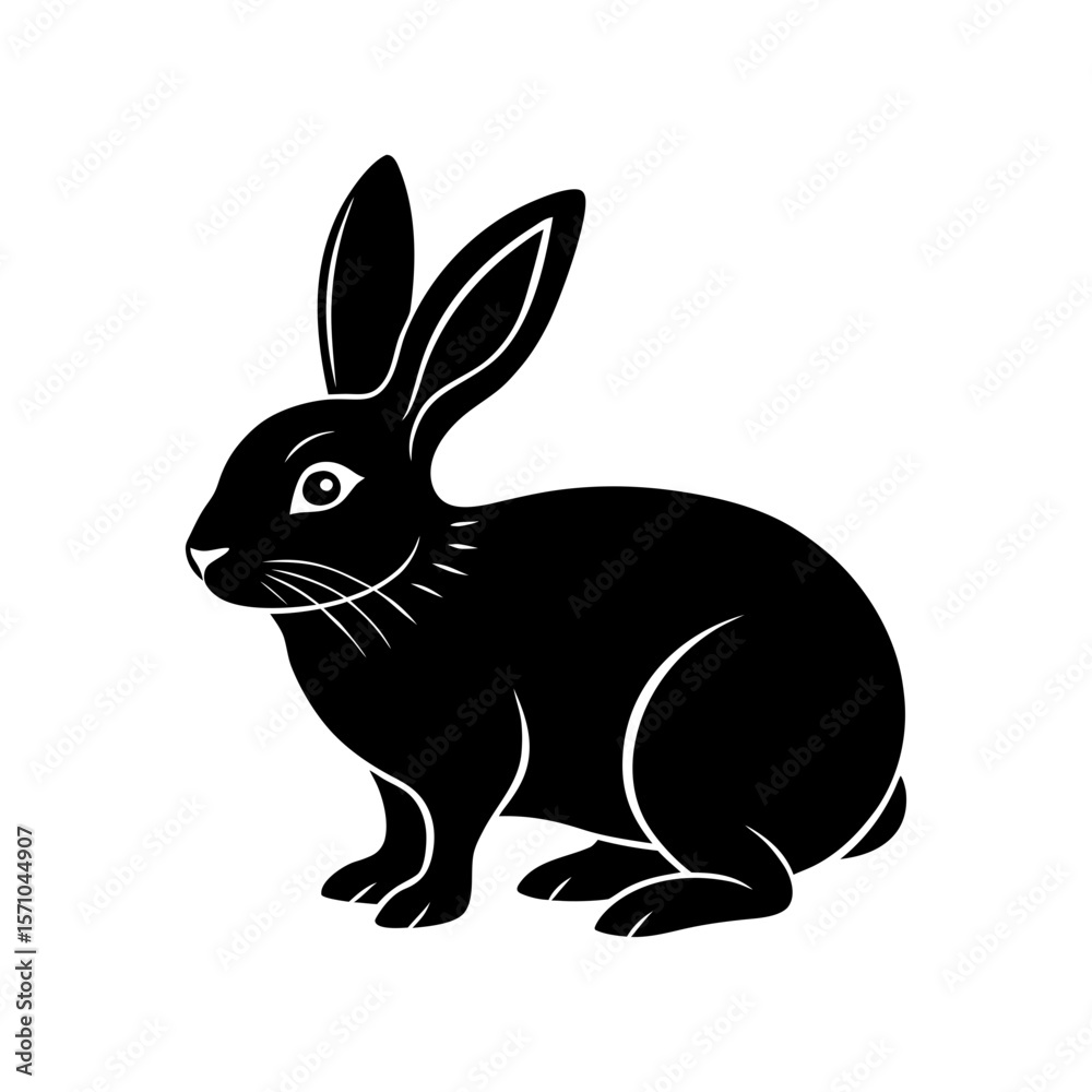 Obraz premium Rabbit clipart on white background vector illustration