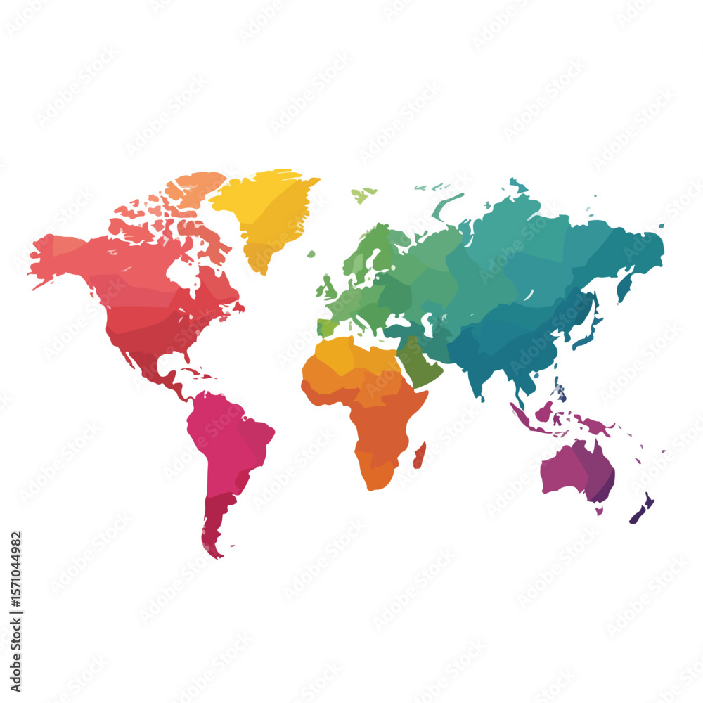 Obraz premium world map isolated in White Background, world map vector, Flat lay vector illustration