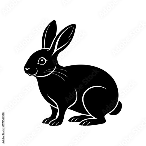 Rabbit clipart on white background vector illustration