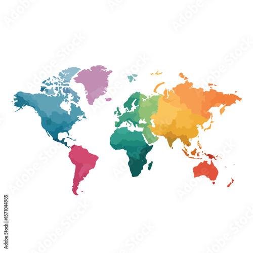 world map isolated in White Background, world map vector, Flat lay vector illustration