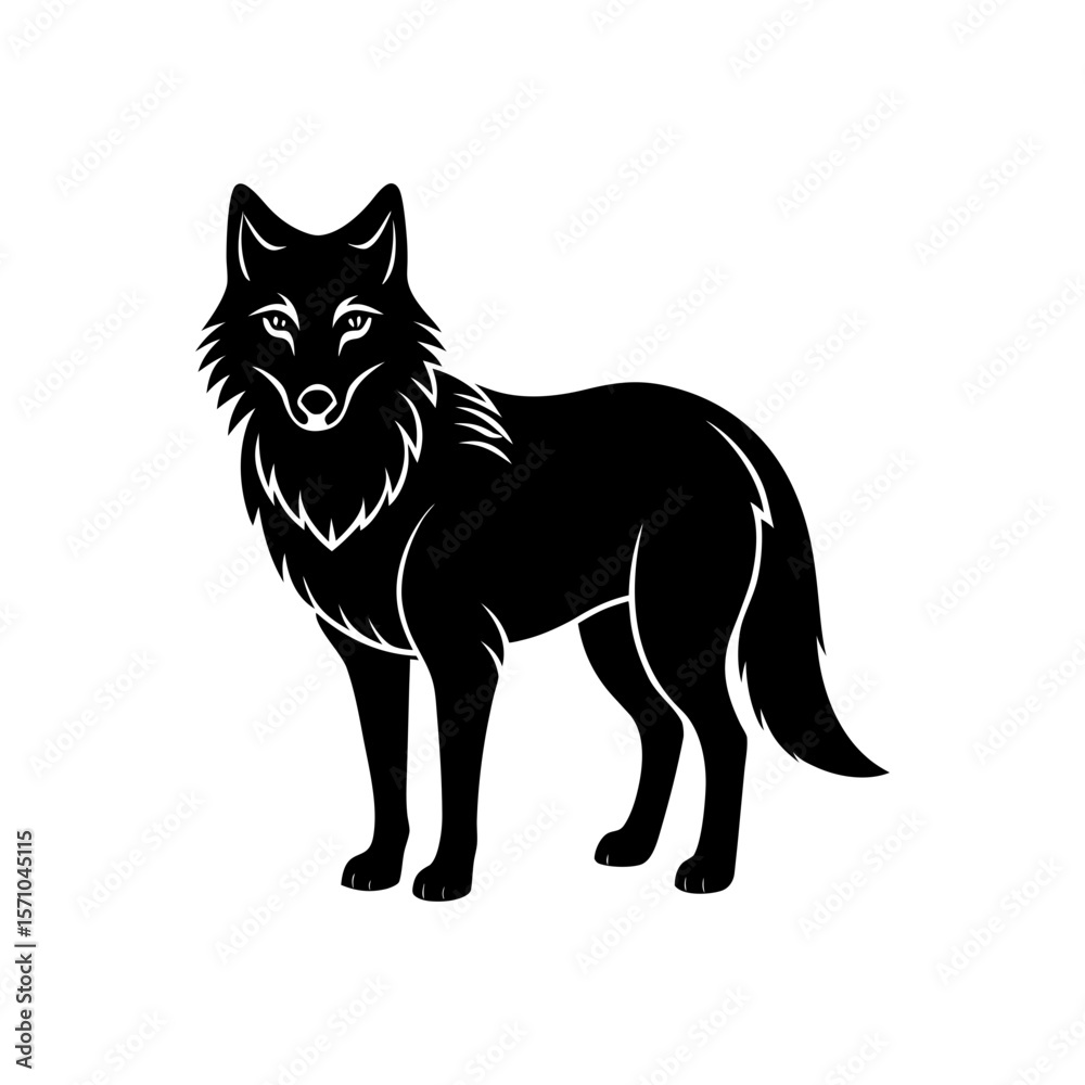 Obraz premium Wolf clipart on white background vector illustration