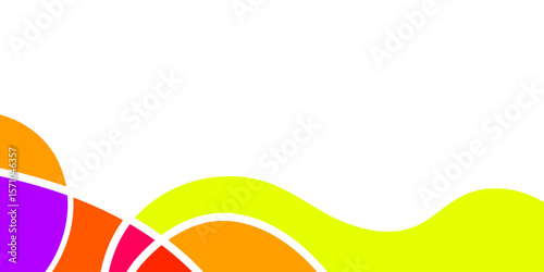 Abstract colorful shapes with curved lines