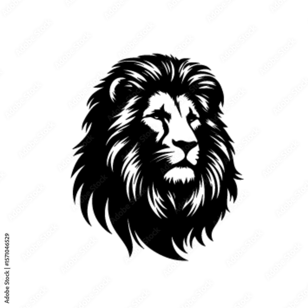 Fototapeta premium Regal Lion Head Vector Illustration – Lion No 24 Design