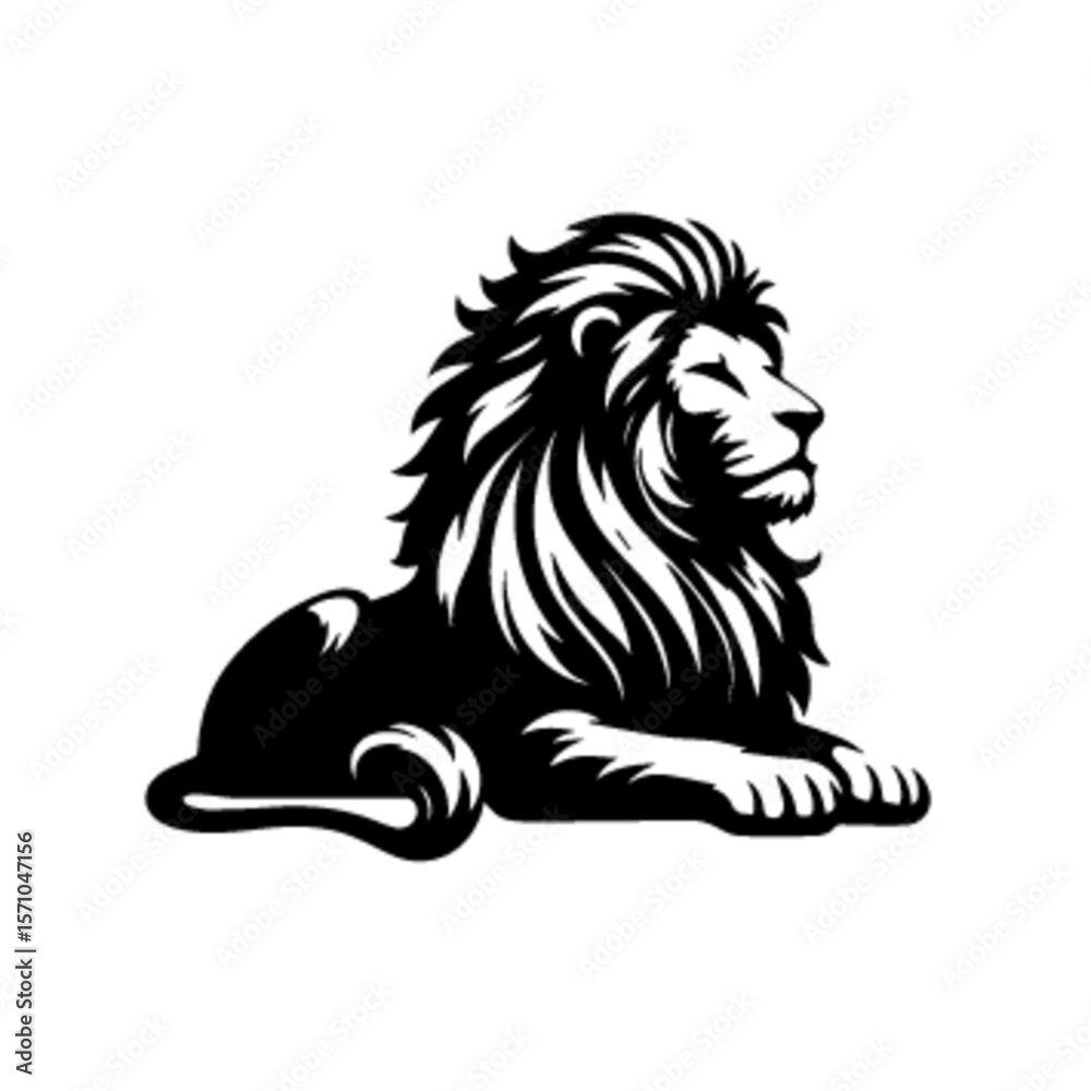 Obraz premium Aggressive Roaring Lion Vector Art – Lion No 25 Illustration